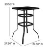 Flash Furniture 5 Piece Glass Bar Patio Table Set with 4 Barstools TLH-073H092H4-B-GG